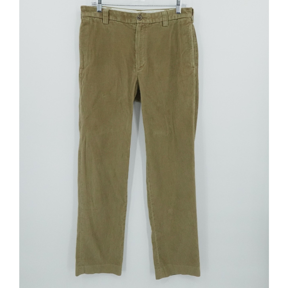LL Bean Pants Mens Pants 31 Beige Chino Straight Corduroy Preppy Academia Casual